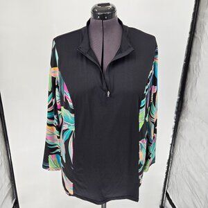 Torrid Black Multicolor Swim Coverup